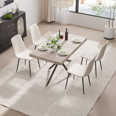 55-70in Rectangle Extendable Dining Table Set