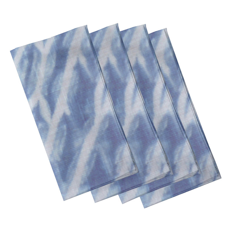 Abdulrazak Polyester Abstract Square Napkin, Blue