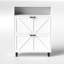 Rangement étroit pour chaussures avec porte de grange et poignées en métal - Tablettes réglables d'armoire de style blanc antique