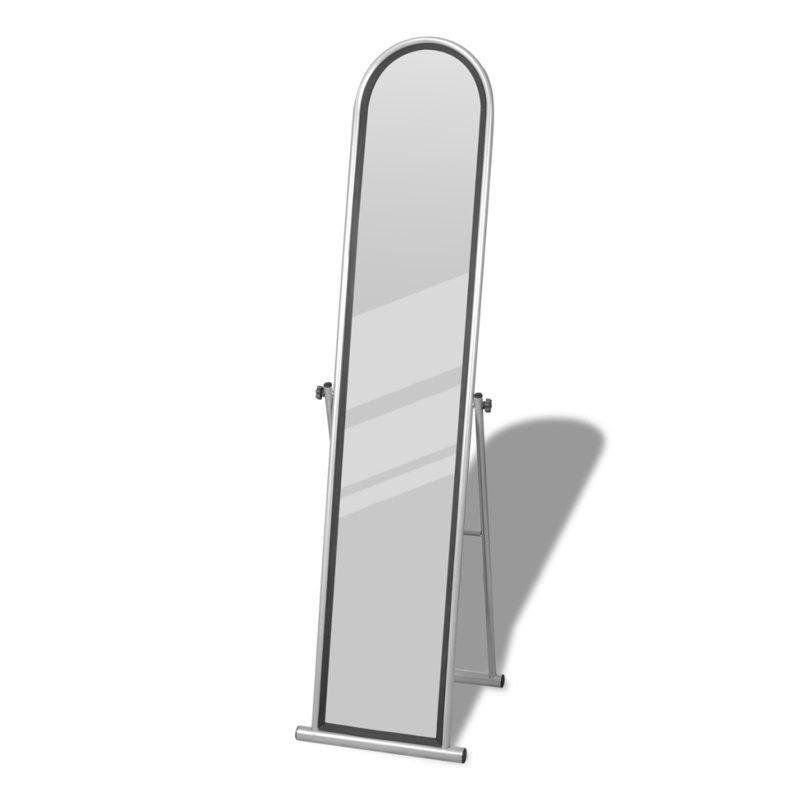 Metal Flat Floor Mirror, Grey