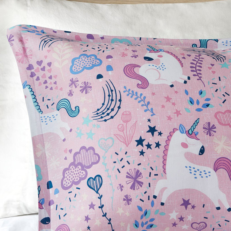 Ensemble d'édredon en coton , Édredon double / grand, 2 taies décoratives et 2, Rose