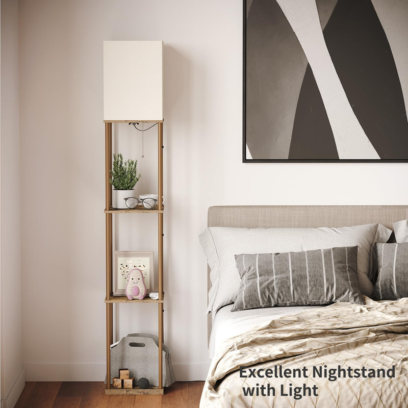 Britta Black Traditional Floor Lamp, Brown