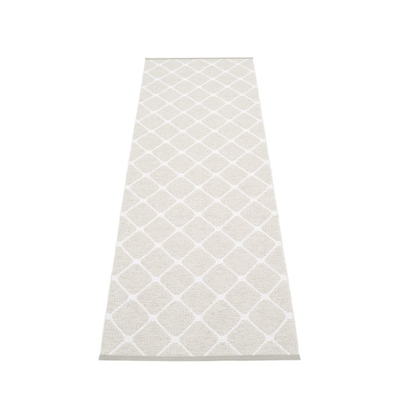Rex Geometric Area Rug in Fossil Gray/Ivory, Runner 2'3 x 8'