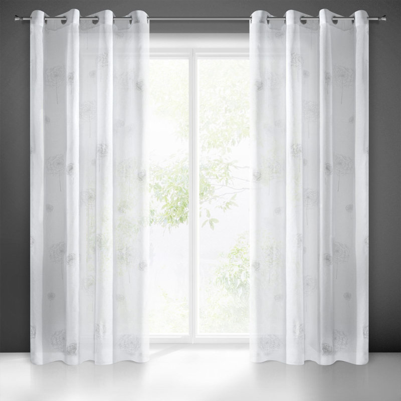Wertz Curtain Single Panel, 250cm H x 140cm W, White