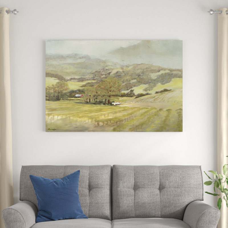 «Spring Vineyard» par Silvia Rutledge, reproduction d'art sur toile tendue, H 32 po x l 48 po