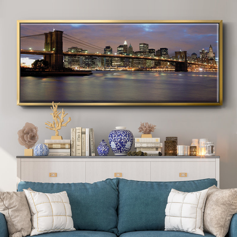Night View- Framed Canvas, 20" H x 50" W