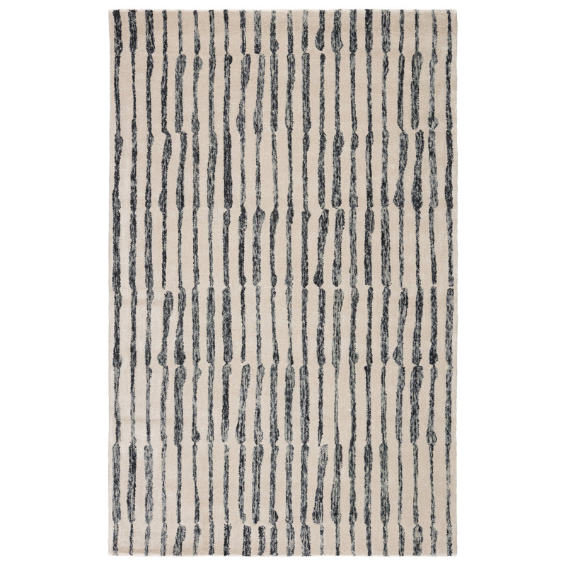 Tapis noir touffeté à la main à motif géométrique Jaipur Living, Rectangle 8 pi x 10 pi