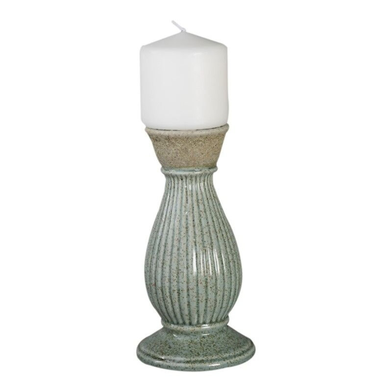  Ensemble de 2 bougeoirs en céramique Candler - vert 11,20 po