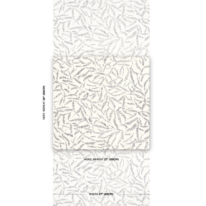 Leaf Bloom Wallpaper, Gray