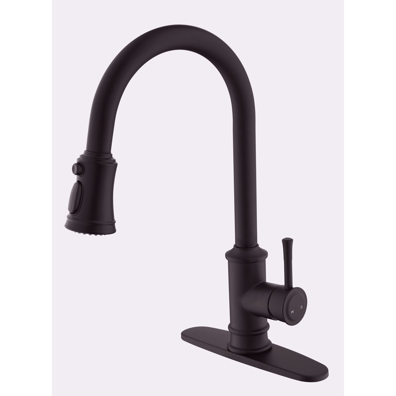 Robinet de cuisine avec douchette extractible, Noir mat