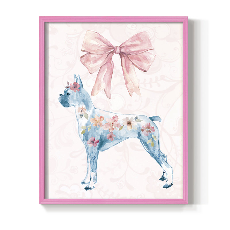 Sassy Lassie, reproduction encadrée - bois massif, H 15 po x l 12 po, Rose