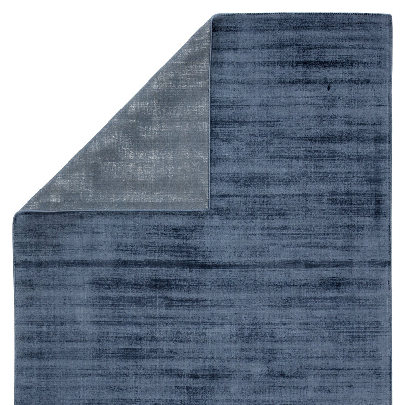 Tapis bleu tissé à la main Wetherell, Rectangle 10 pi x 14 pi