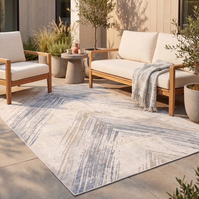 Tapis hémimorphite moderne à rayures effet pinceau, bleu, gris, beige, antidérapant, à poils courts, pour intérieur et extérieur, adapté aux animaux domestiques, idéal pour salon, chambre, salle à manger, entrée, couloir, bureau, crème, ivoire, cuisine, zones de passage intense, facile à nettoyer, imprimé, ultra doux, bord ourlé, lavable