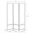 Black 3-Panel Folding Floor Screen With Translucent Inserts