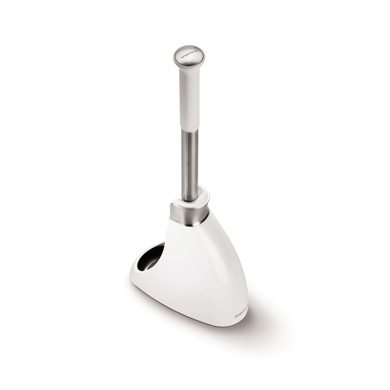 Simplehuman Toilet Brush, Stainless Steel, White