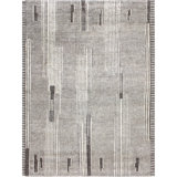 Hand Knotted Wool Striped Area Rug in Ivory/Taupe