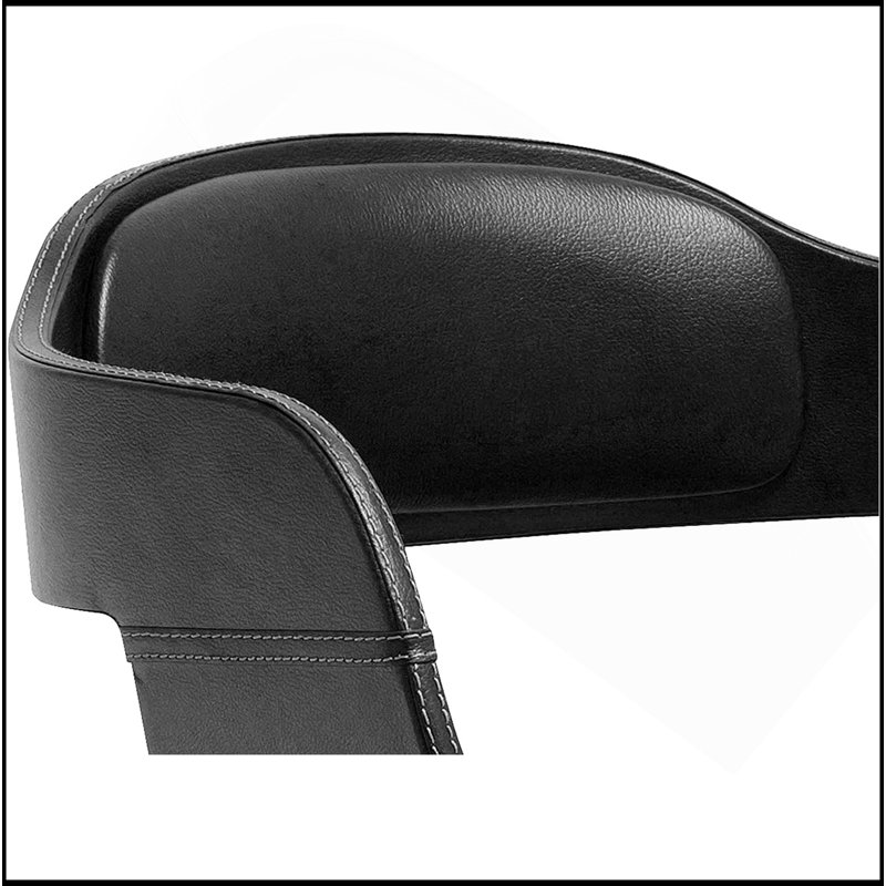 Tabouret de bar contemporain pivotant réglable avec siège et dossier rembourrés, noir