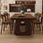 Nut-brown Rectangular Solid Wood Dining Table-966397286