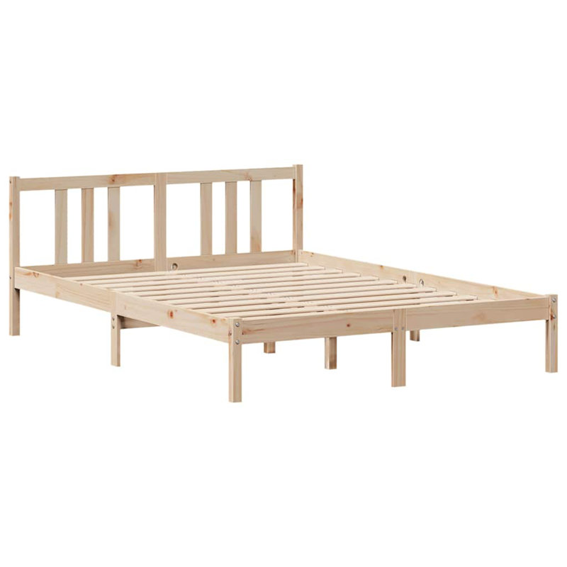 Bookcase Bed Without Mattress Solid Wood Pine,  125.5cm x 205.5cm