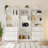 Reshod  94.5"W X 71"H X 15.7"D Kitchen Pantry Storage Cabinet With Soft Close Glass Doors,White-287134463