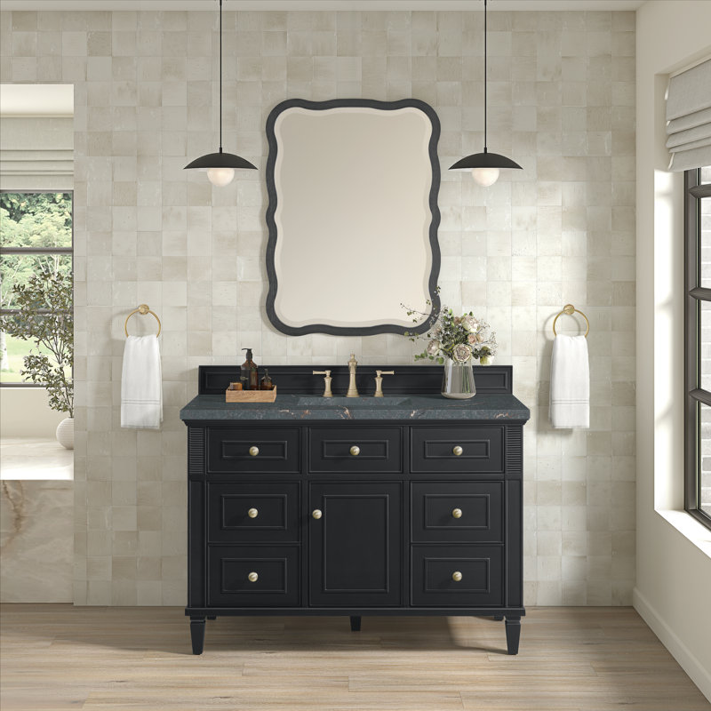 Lorelai 48'' W Single Vanity, Parisien Bleu, Black Onyx