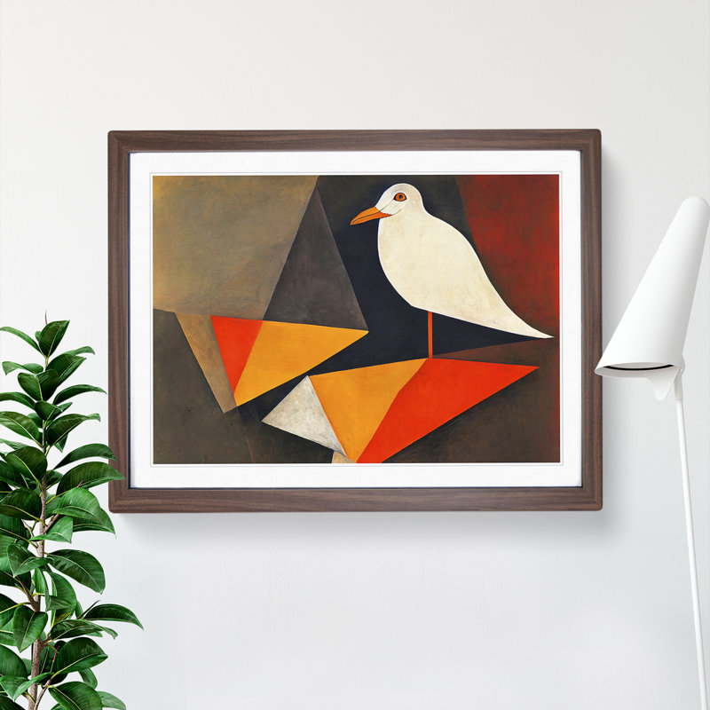 Seagull Abstract Vol.2 - Framed Print, 46cm H x 64cm W x 2cm D, Walnut 
