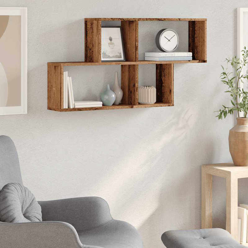 Aydeen 4 Piece Accent Shelf, Old Wood