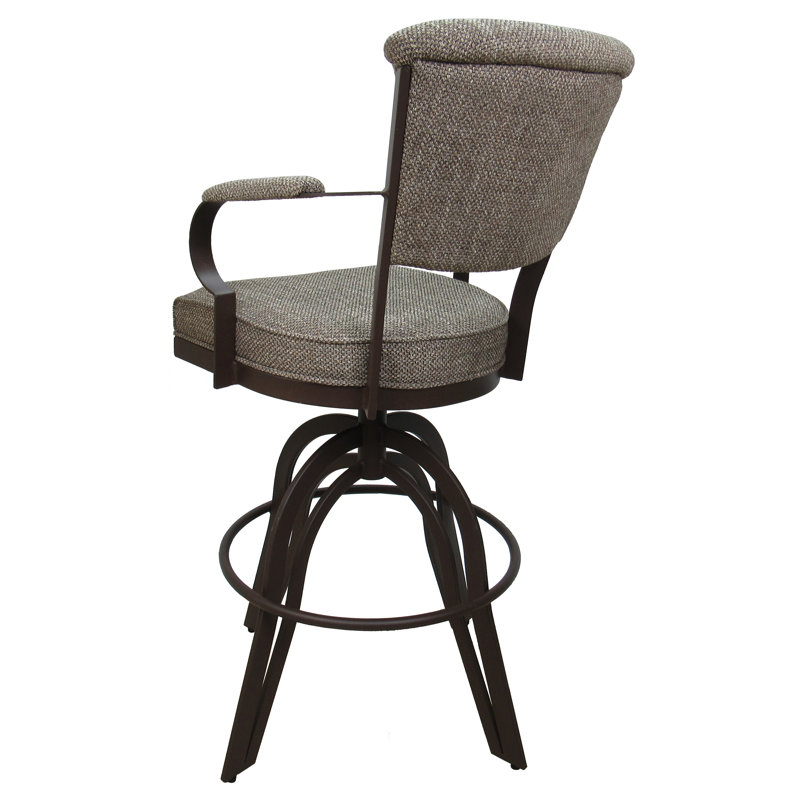 Racqual Swivel Metal Bar Stool 30" Seat, Counter Stool (26” Seat Height), Brown, Cocoa