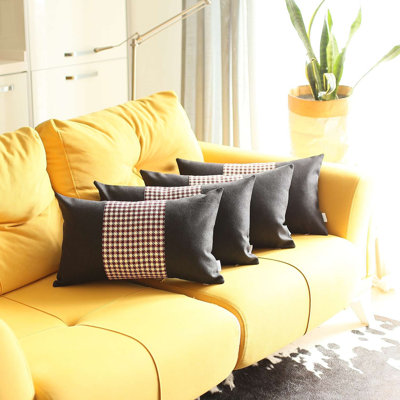 Ensemble de 4 housses de coussin lombaires centrales