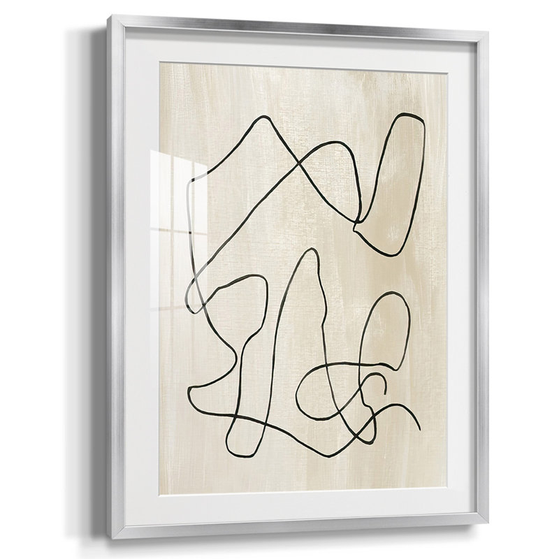 Relié II, peinture sur papier encadrée, Argent