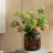 Brown and Amber Glass Vase with Cheetah Motif