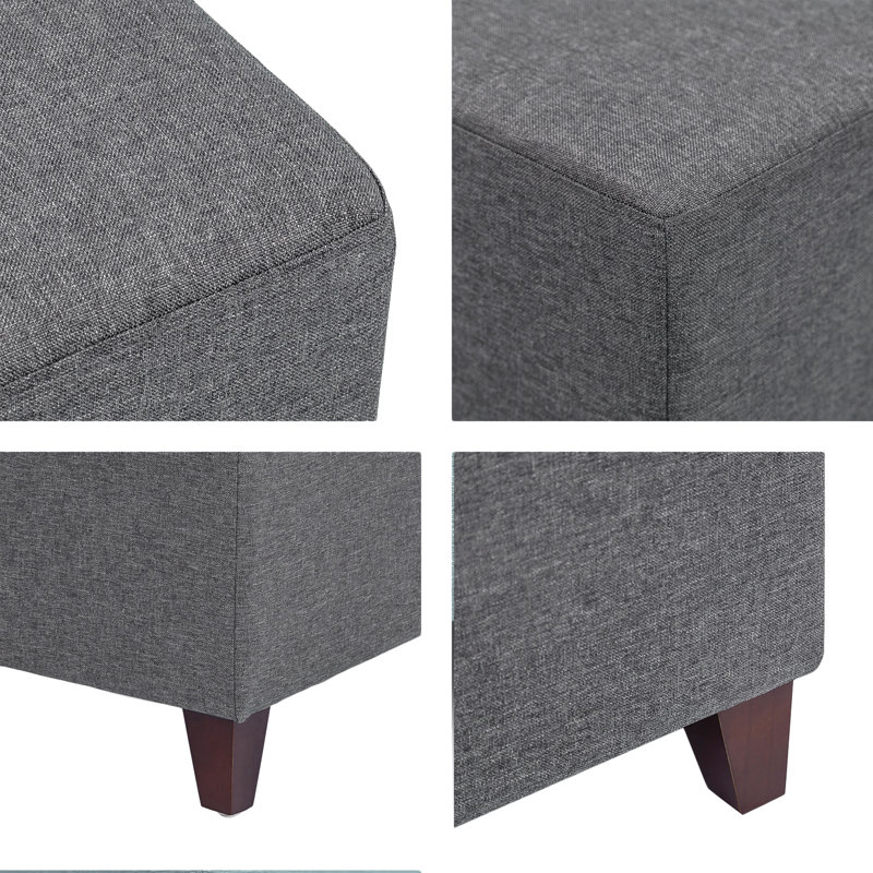 Moorhouse Upholstered Ottoman, Gray 100% Polyester