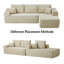 Canapé modulaire 104 po avec méridienne en forme de L et poches latérales, conception modulaire de 104 po-1264336754-1264336755