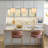 4-Light Modern Geometric Pendant with Fabric Shade