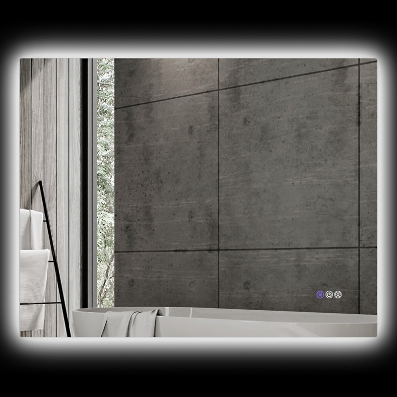 Miroir de salle de bain à DEL avec lumières, miroir à DEL rétroéclairé, anti-buée, mémoire et température de couleur infinie, miroir de meuble-lavabo mural à intensité variable, placement horizontal / vertical
