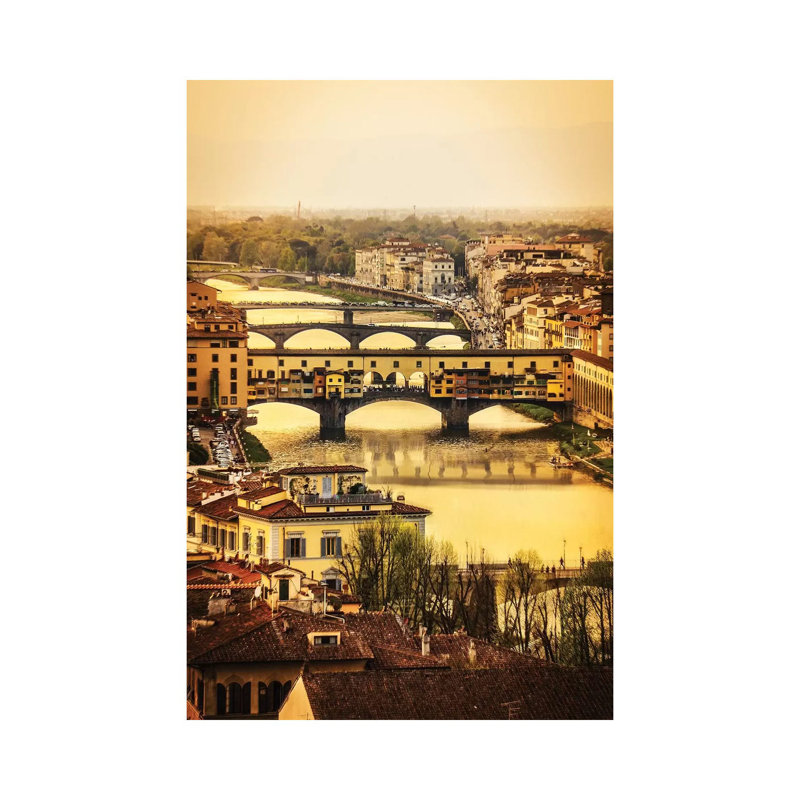 Ponte Vecchio Firenze by Enzo Romano - Wrapped Canvas Gallery-Wrapped Canvas Giclée, 66.04 cm H x 45.72 cm W x 3.175 cm D