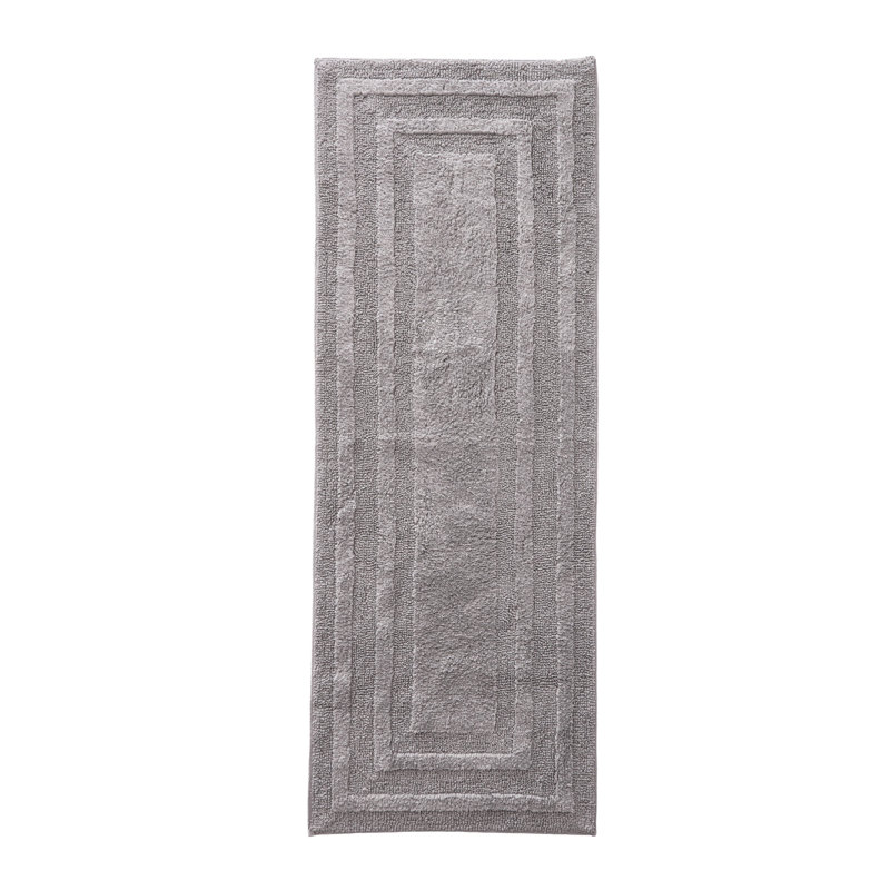 Eddie Bauer Logan Cotton Bath Rug Runner, Chrome Gray, 60" L x 22" W