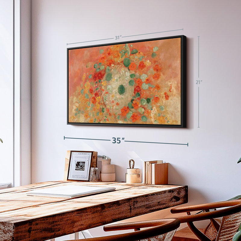 «Nasturtiums 1905, reproduction sur toile», H 21 po x l 31 po