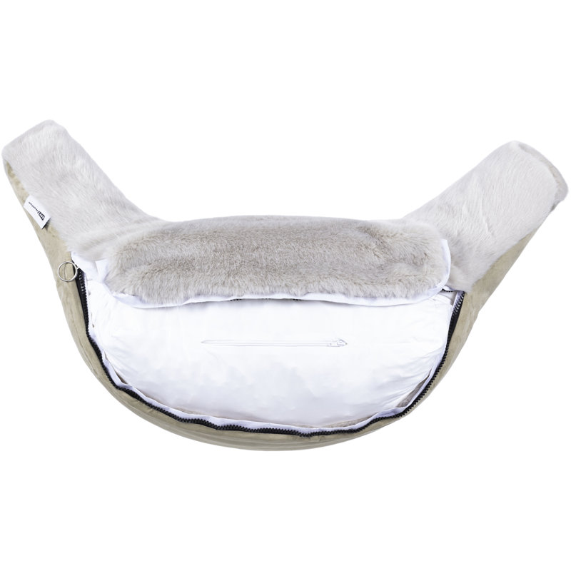 Housse de coussin en fausse fourrure, Loup doré, 24 po x 13 po