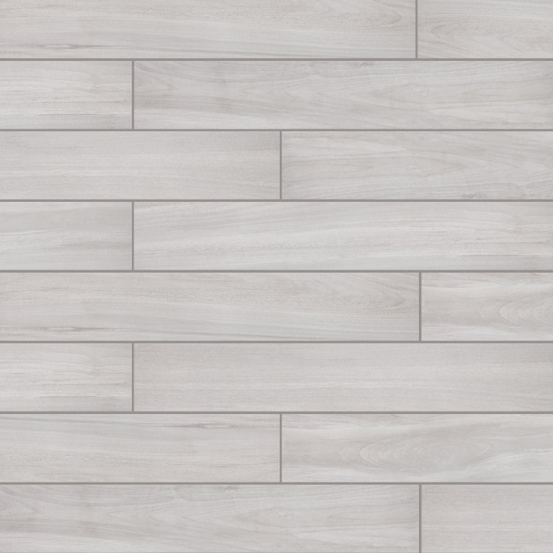Merola Tile Mt Royale 6" x 36" Porcelain Wood Look Floor and Wall Tile, Gray
