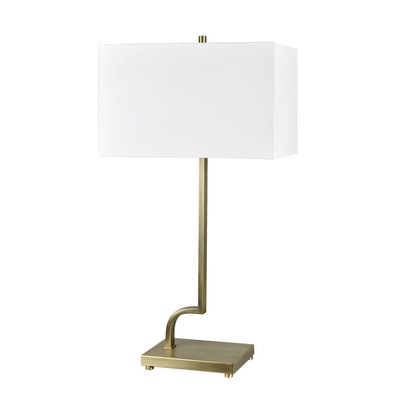 30.75" Metal Table Lamp With White Shade