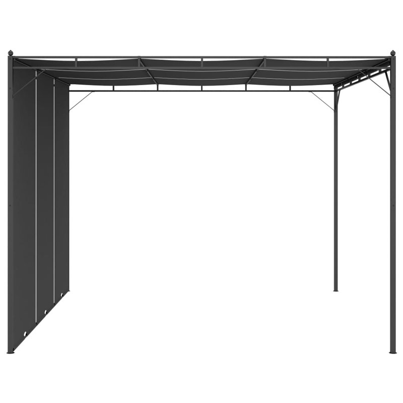 Fyllia Garden Gazebo with Side Curtain 3x3x2,25m, Anthracite