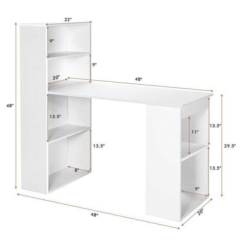 Darryus Computer Desk, White
