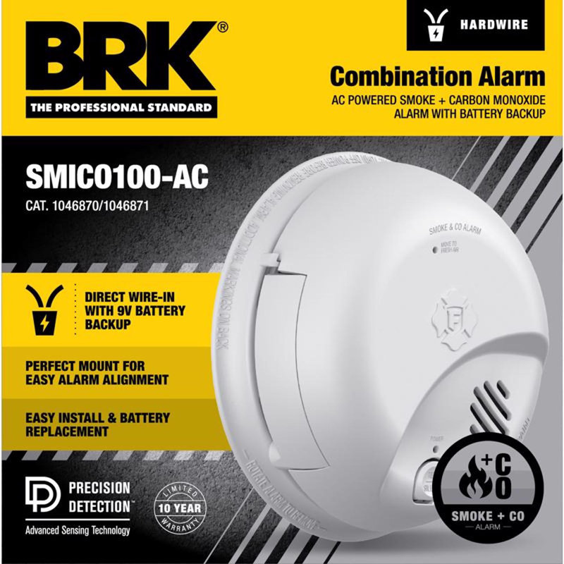 BRK Hard-Wired Ionization Smoke and Carbon Monoxide Detector 1 pack
