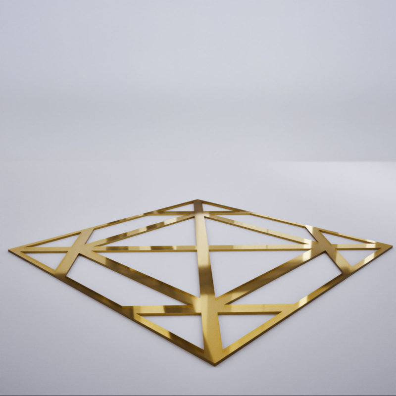 Panneaux muraux décoratifs en acrylique Buxton, moyen, l 15 3/8 po x H 15 3/8 po x T 1/8 po, miroir doré, Miroir doré