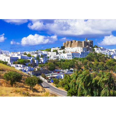View Of Monastery Of St.John In Patmos Island - Wrapped Canvas Print