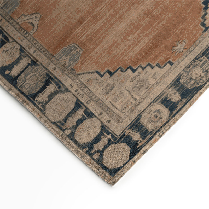Tapis intérieur et extérieur brun Overdyed