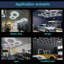 16 lumières de garage hexagonales à DEL