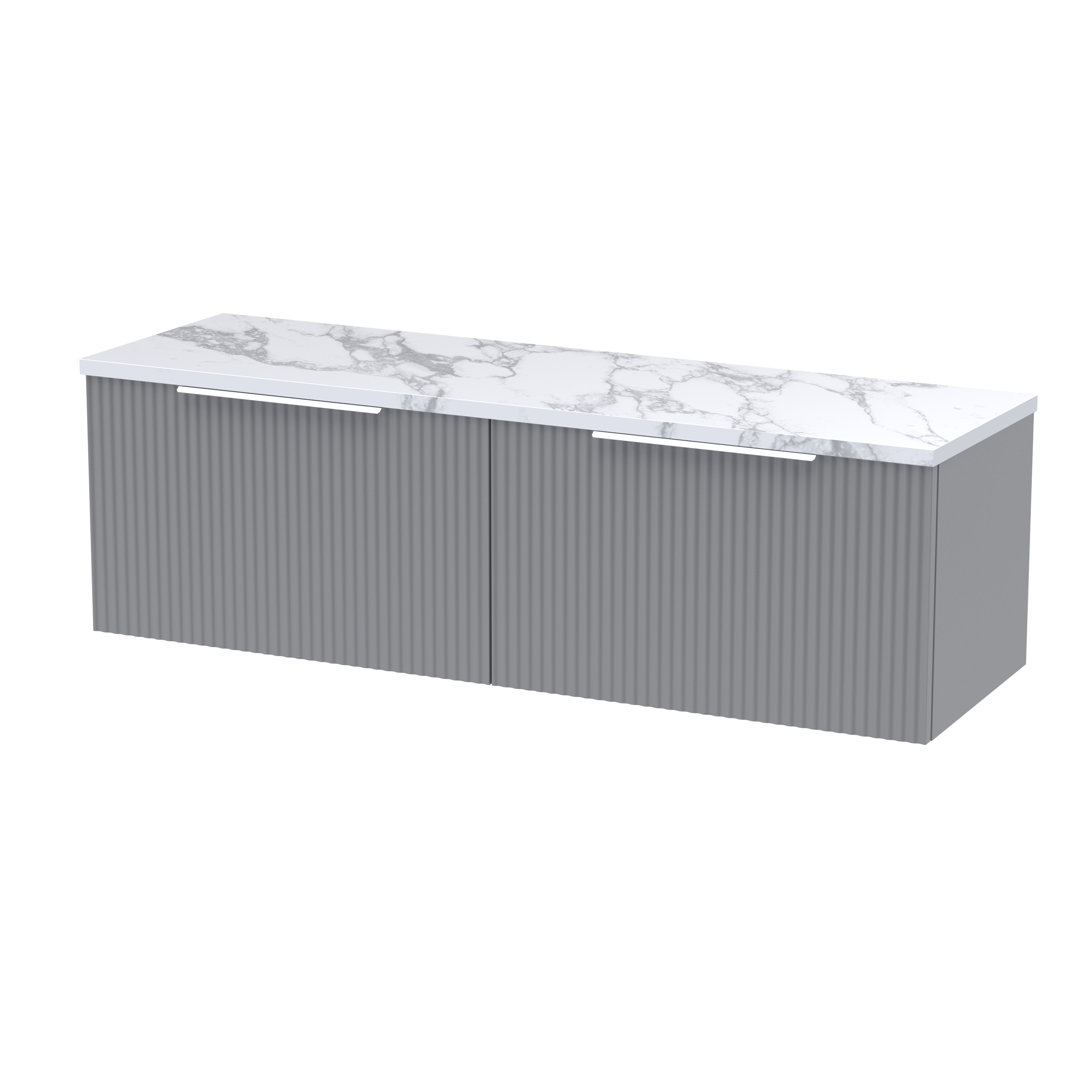 Fluted 121.5 mm Double Bathroom Vanity Base