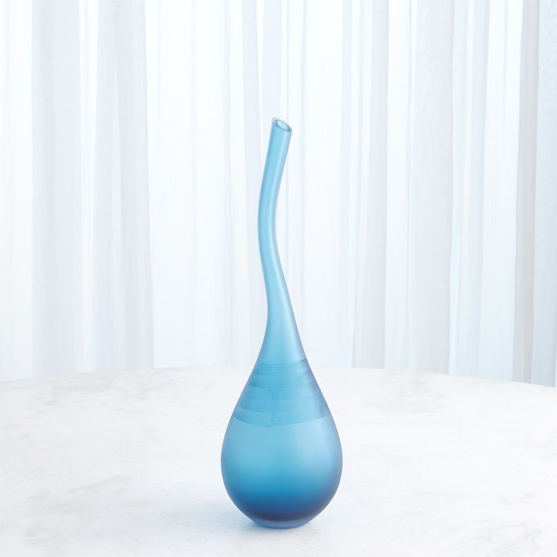 Bouteille à courbure, H 19 po x l 5,5 po x P 5,5 po, Bleu